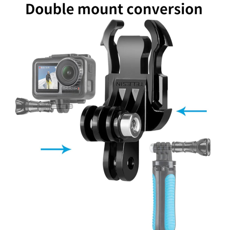 TELESIN GP-MTB-T02-BK Sports Camera Double Head J-Buckle Backpack Quick Release Conversion Accessory