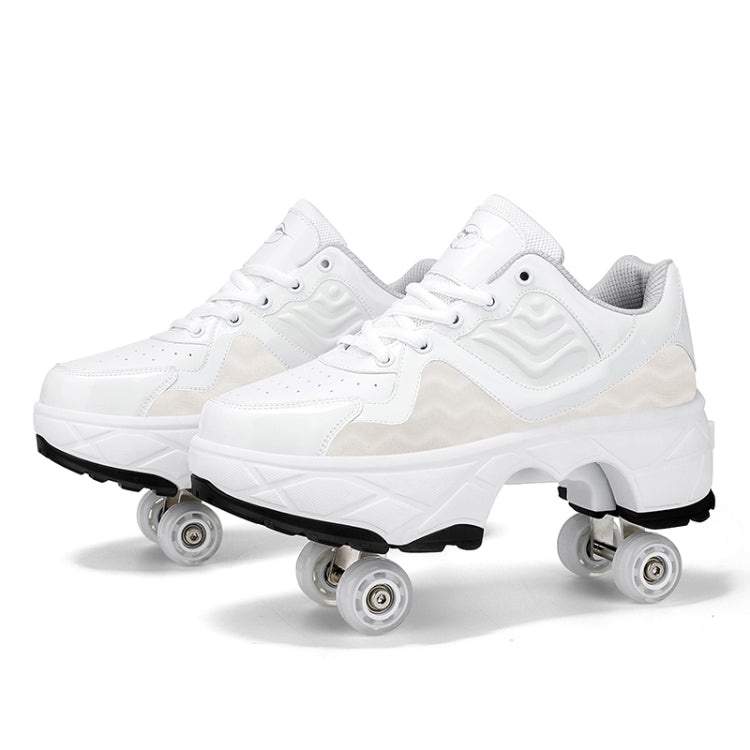 Deformable Four-wheel Retractable Double-row Dual-purpose Roller Skates, Series 2