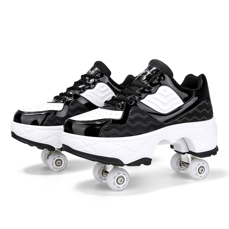 Deformable Four-wheel Retractable Double-row Dual-purpose Roller Skates, Series 2