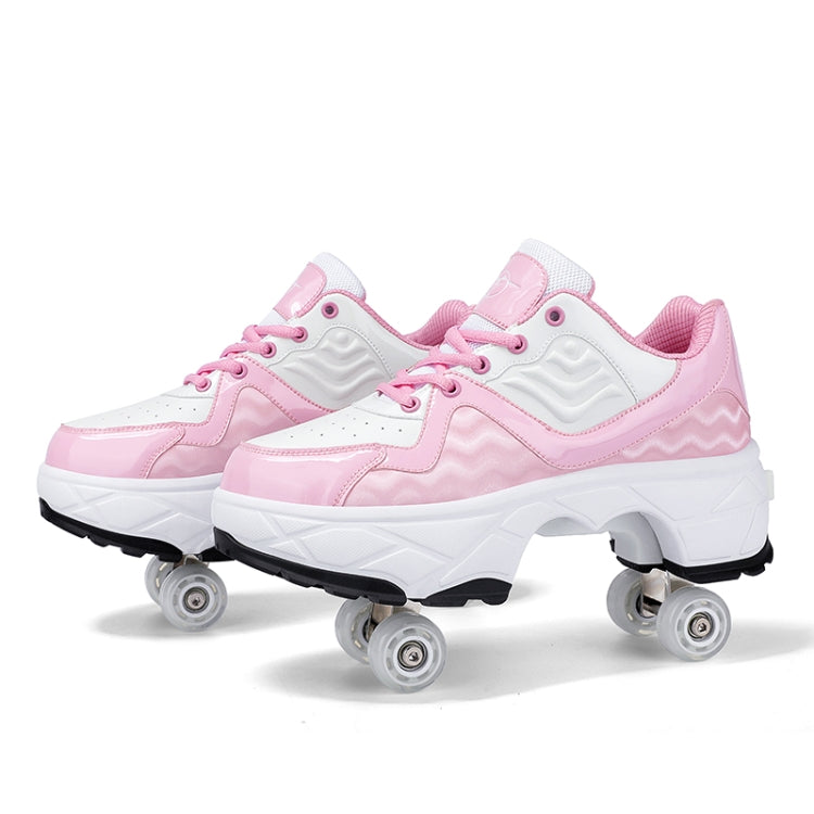 Deformable Four-wheel Retractable Double-row Dual-purpose Roller Skates, Series 2