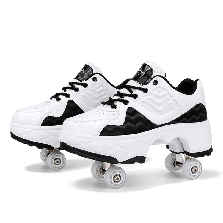 Deformable Four-wheel Retractable Double-row Dual-purpose Roller Skates, Series 2