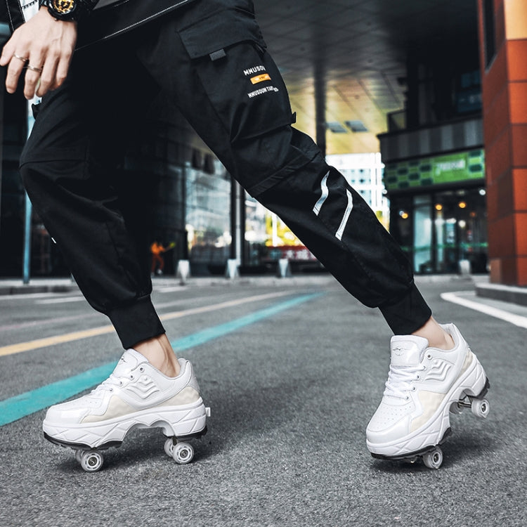 Deformable Four-wheel Retractable Double-row Dual-purpose Roller Skates, Series 1