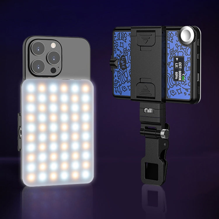 60 LEDs Rechargeable Clip Fill Light With Front & Back Clip Adjusted 3 Light Modes For Phone