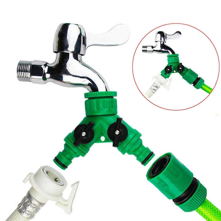 2 Way Garden Plumbing Hose Quick Connect Switch Horticultural Irrigation Faucet Ball Valve