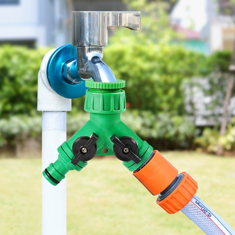 2 Way Garden Plumbing Hose Quick Connect Switch Horticultural Irrigation Faucet Ball Valve