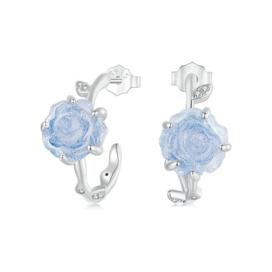 S925 Sterling Silver Ultraviolet Color-Changing Rose Earrings My Store