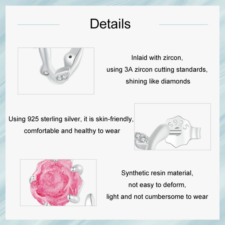 S925 Sterling Silver Ultraviolet Color-Changing Rose Earrings My Store