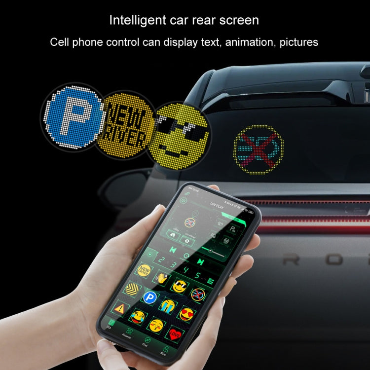 HI.GROOM Car LED Customized Pixel Emoji Lights Bluetooth Remote Control Interactive AI Screen ÎҵÄÉ̵ê