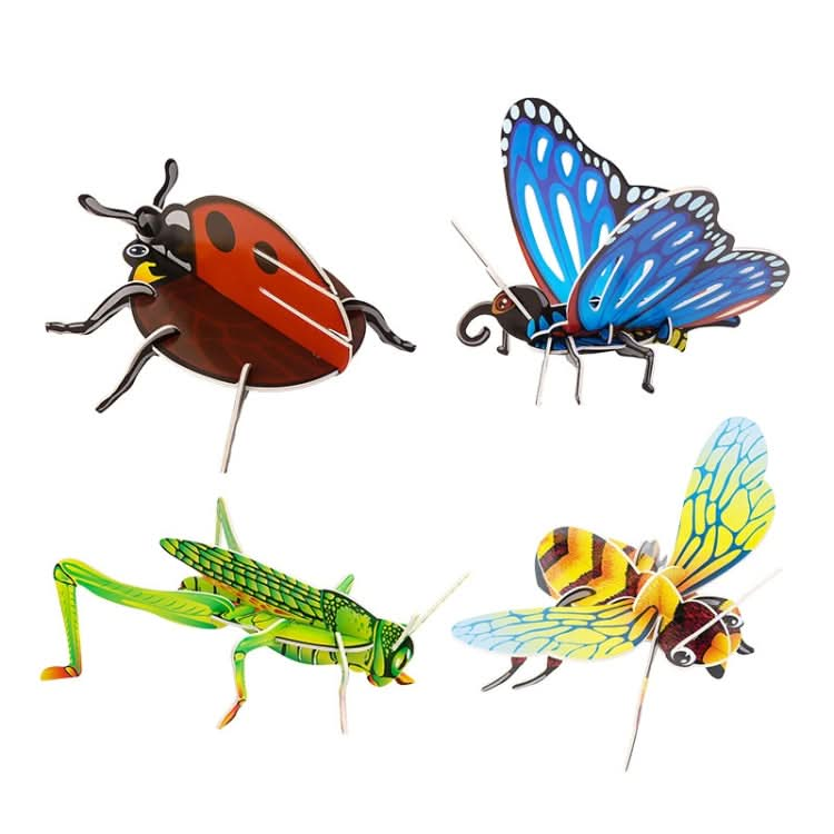 Children Insects Cognition DIY 3D Puzzle KT Board Handmade Simulation Animal Model Toys Reluova