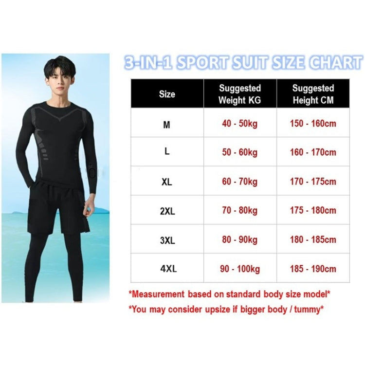 3pcs / Set Men Gym Running Clothes Set Quick Dry Sports T Shirt