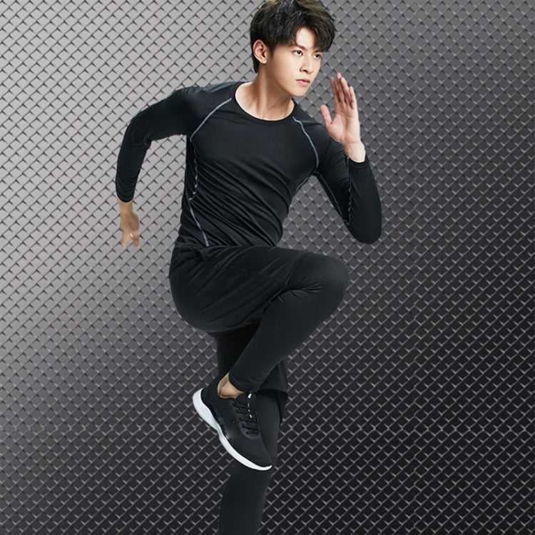 3pcs / Set Men Gym Running Clothes Set Long-Sleeved Quick-Drying Sports Suit