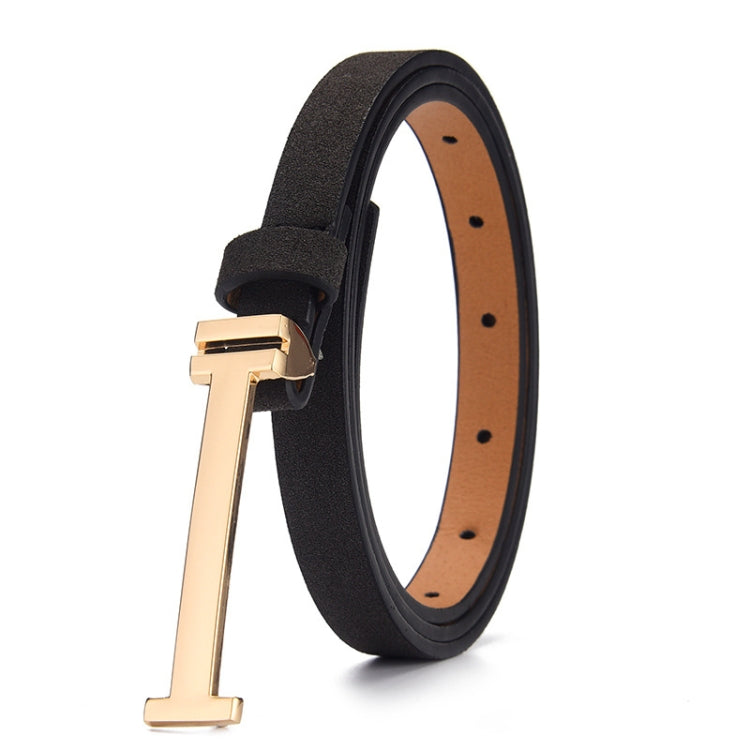 Women Adjustable Leather Decorative Belt Casual Jeans Gold Buckle Thin Belt My Store