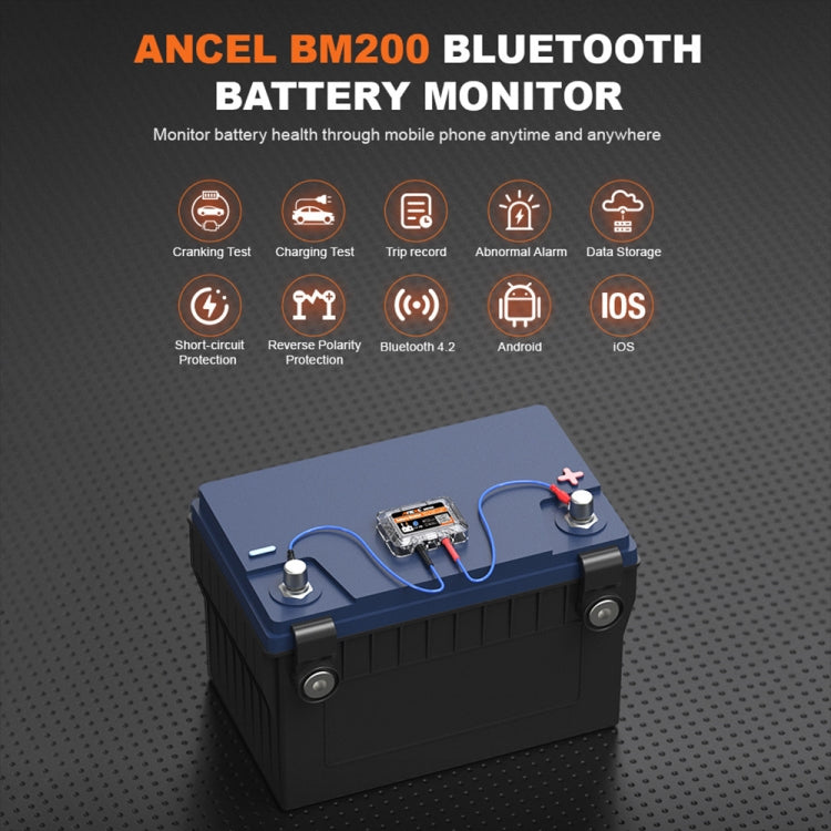 ANCEL BM200 12V Bluetooth 4.2 Car Battery Analysis and Detection Tool Battery Tester