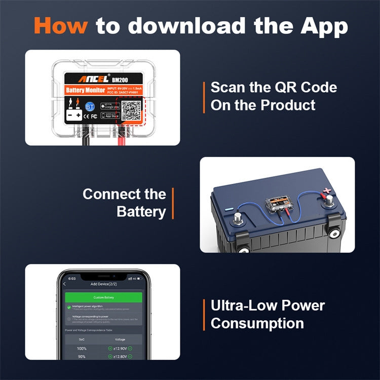 ANCEL BM200 12V Bluetooth 4.2 Car Battery Analysis and Detection Tool Battery Tester