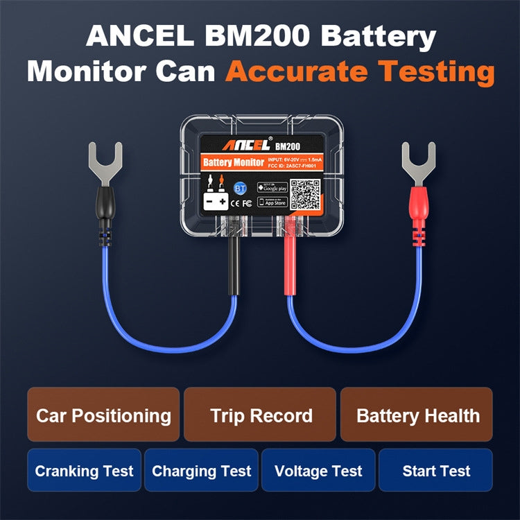 ANCEL BM200 12V Bluetooth 4.2 Car Battery Analysis and Detection Tool Battery Tester