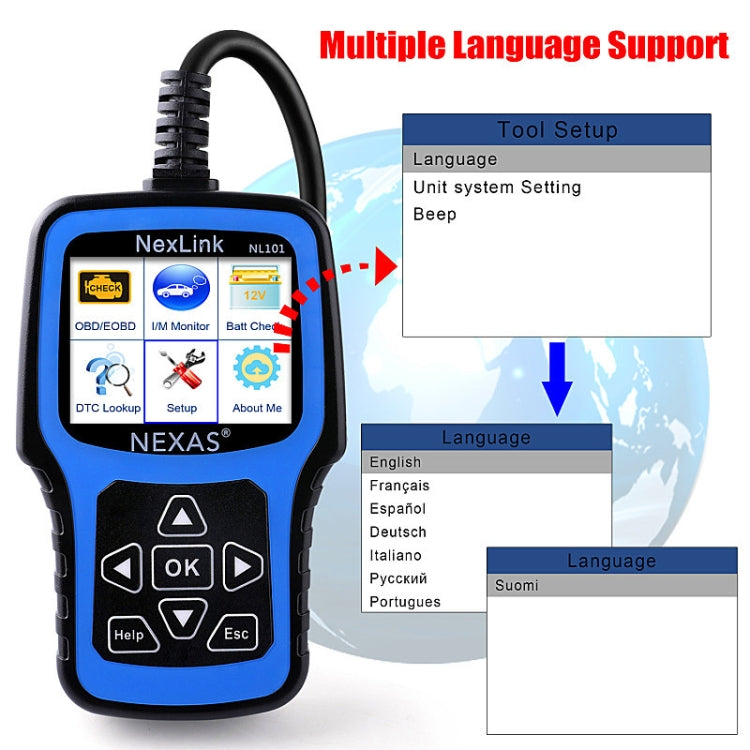 Nexas NL101 Universal OBD2 Scanner Diagnostic Tool & Battery Tester With OBDII ÎҵÄÉ̵ê