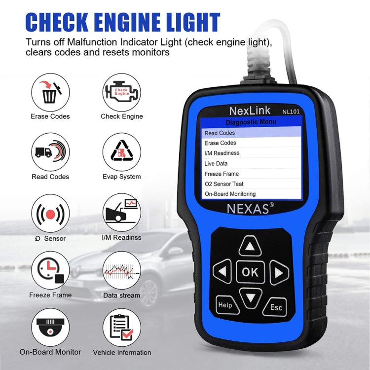 Nexas NL101 Universal OBD2 Scanner Diagnostic Tool & Battery Tester With OBDII ÎҵÄÉ̵ê