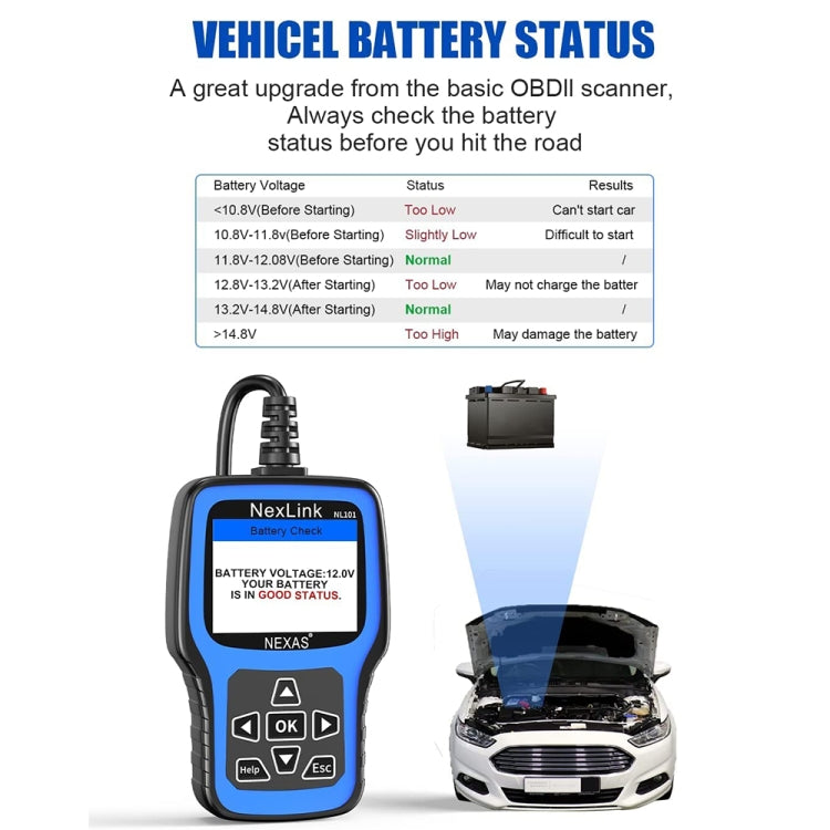 Nexas NL101 Universal OBD2 Scanner Diagnostic Tool & Battery Tester With OBDII ÎҵÄÉ̵ê