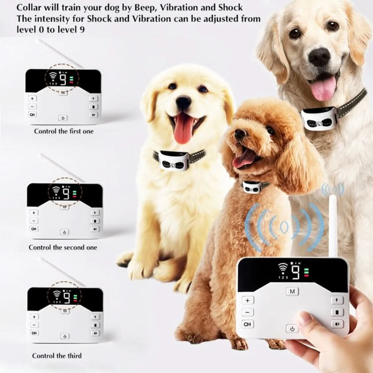 Pet Electronic Fence Wireless Stop Barker Outdoor Dog Collar Remote Control Dog Trainer - Reluova