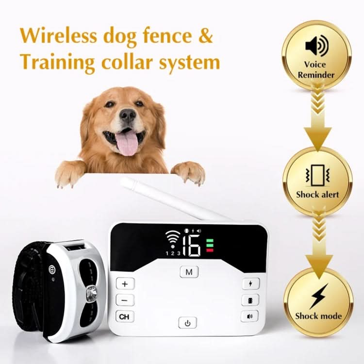 Pet Electronic Fence Wireless Stop Barker Outdoor Dog Collar Remote Control Dog Trainer - Reluova