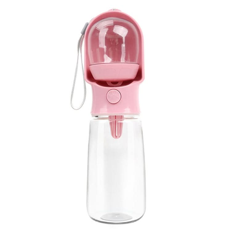 2 In 1 Pet Feeder Dogs Drinking Water Bottle Outdoor Walking Dog Portable Water Cup, Size: 500ml+180ml(Pink)-Reluova