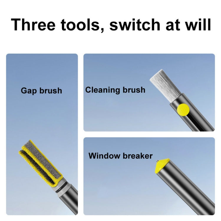 3-In-1 Car Air Outlet Double-Head Cleaning Brush Multi-Functional Detail Brush With Hammer-Reluova