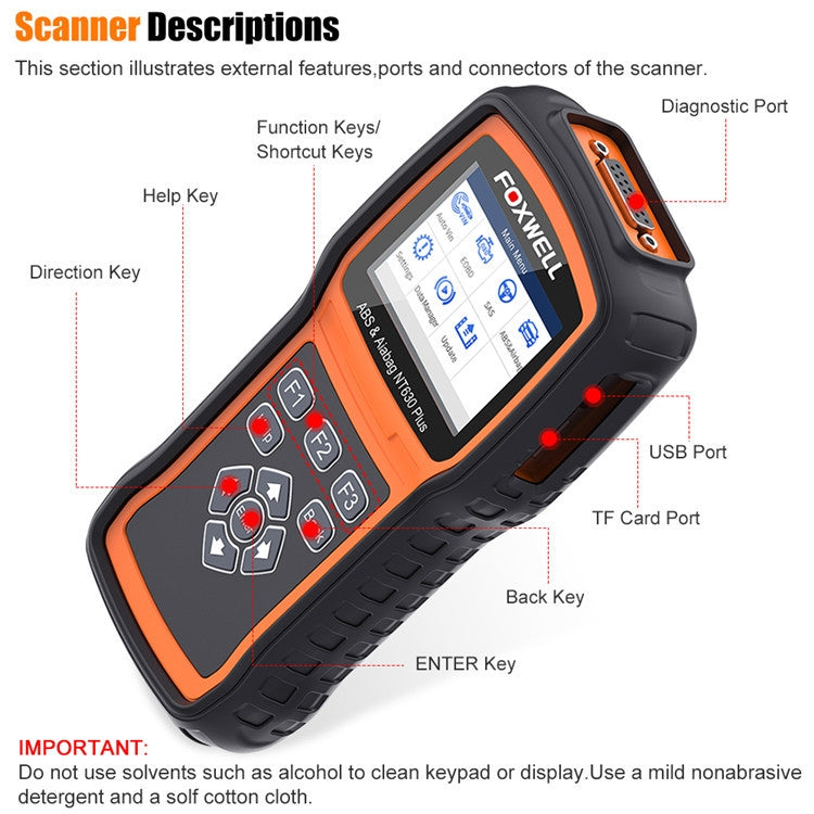 FOXWELL NT630 Plus OBD2 Scanner SRS ABS Code Reader SAS OIL EPB Reset Diagnostic