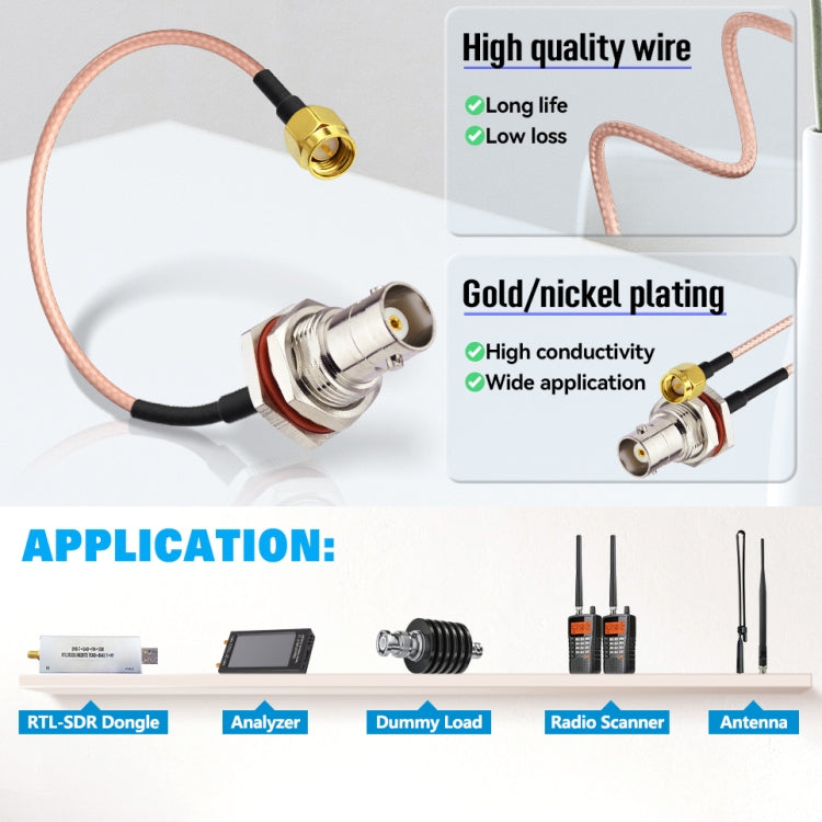 SMA Male To BNC Waterproof Female RG316 Coaxial RF Adapter Cable