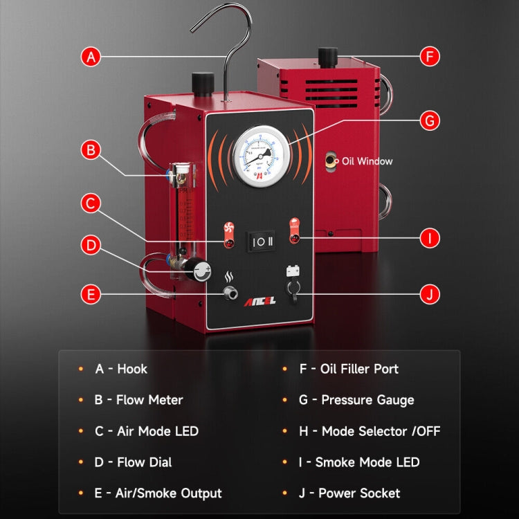 ANCEL S300 12V Car Smoke Leak Detector Smoke Generator EVAP Pipe Leak Location Analyzer