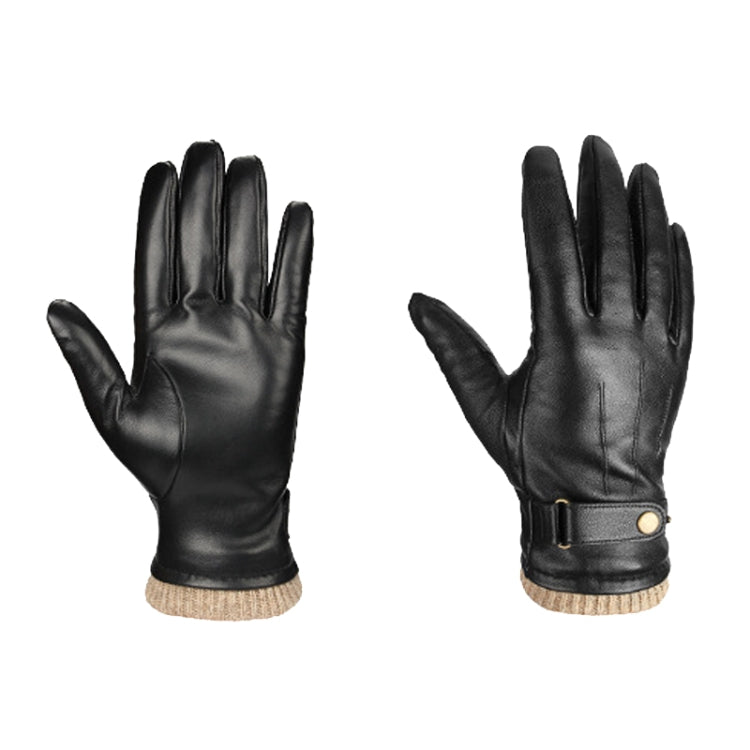 Autumn And Winter Padded Leather Gloves Business Simple Outdoor Sports Warm Gloves Reluova