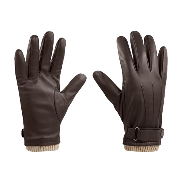 Autumn And Winter Padded Leather Gloves Business Simple Outdoor Sports Warm Gloves