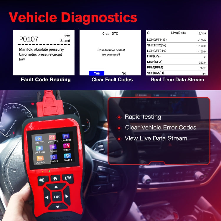 OBD Car Engine Fault Detector ELM327 Car Code Reader Card