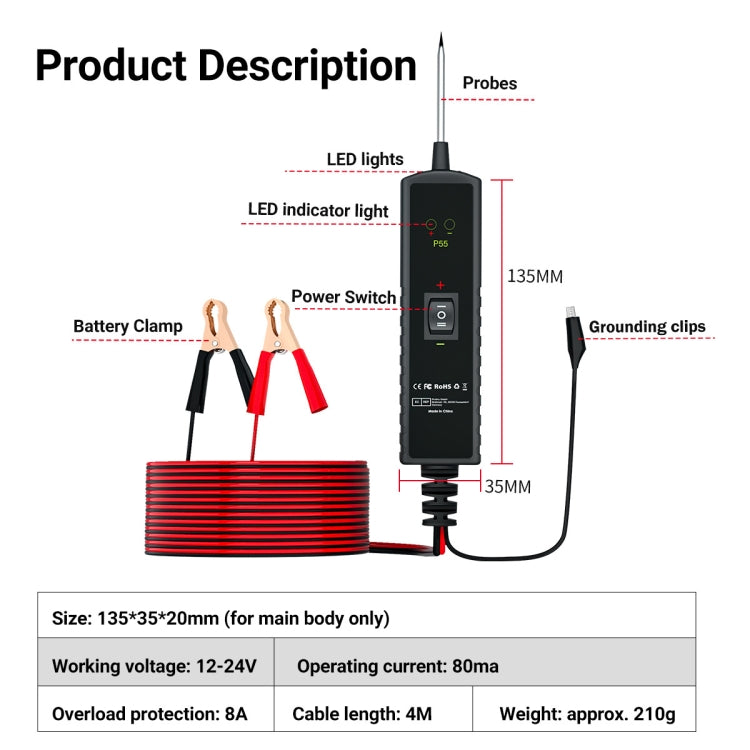 Automotive Electrical Circuit Tester System Short Circuit Tracking Positioning Diagnostic Instrument