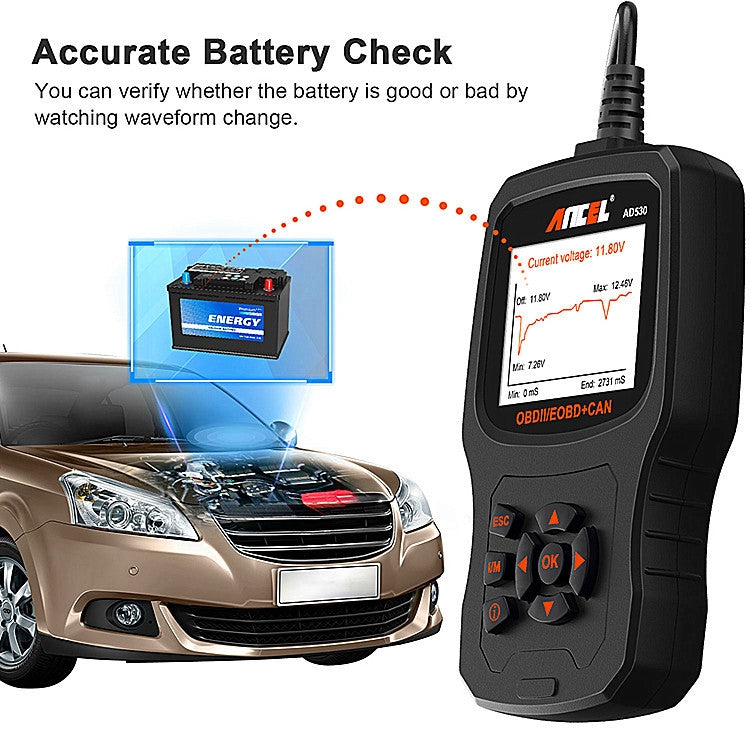 ANCEL AD530 2.8-Inch Screen OBD2 Car Engine Tester Car Battery Test Tool ÎҵÄÉ̵ê