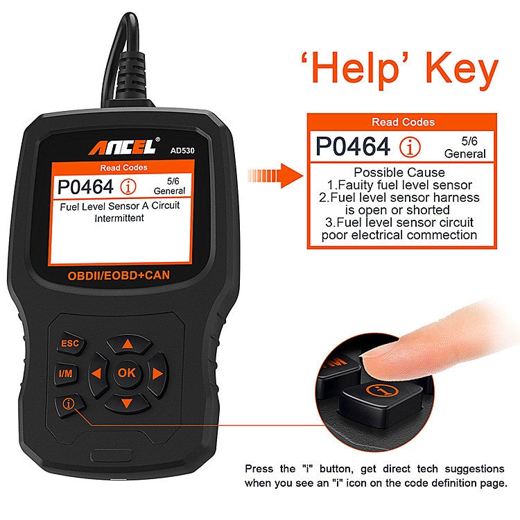 ANCEL AD530 2.8-Inch Screen OBD2 Car Engine Tester Car Battery Test Tool ÎҵÄÉ̵ê