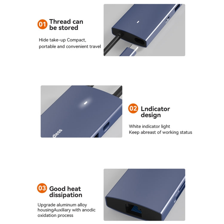 Blueendless 4K60Hz + Gigabit LAN + Data Type-C Docking Station