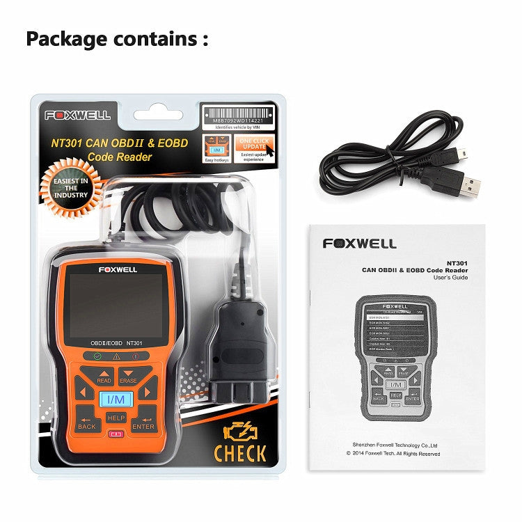 FOXWELL NT301 OBD2 Car Fault Diagnostic Instrument Live Data Code Reader Tool ÎҵÄÉ̵ê