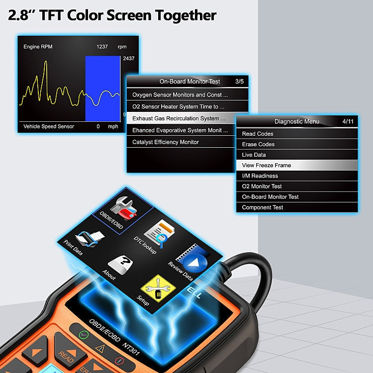 FOXWELL NT301 OBD2 Car Fault Diagnostic Instrument Live Data Code Reader Tool