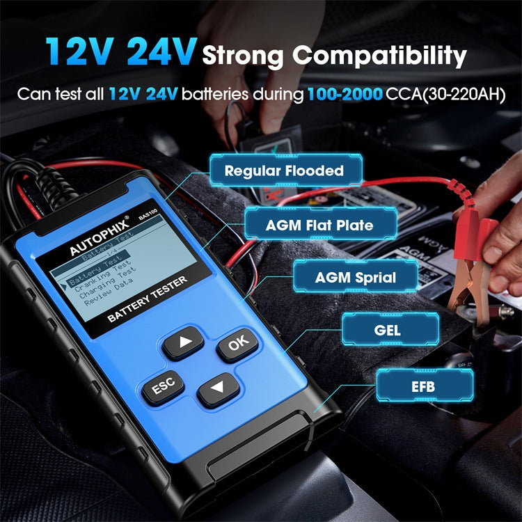 AUTOPHIX BAS100 12V / 24V 100-2000CCA Car Battery Test Analyzer