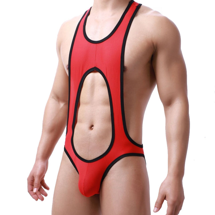 Men Fine Mesh Breathable One-piece Underwear Bodysuit