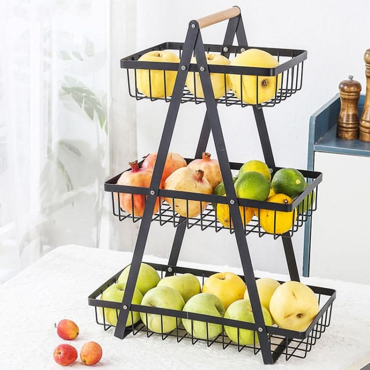 3-Layer Handheld Fruit Basket Removable Living Room Kitchen Bread Snacks Storage Basket-Reluova