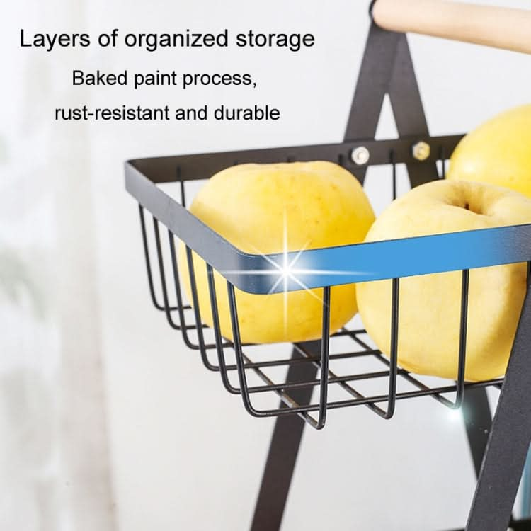 3-Layer Handheld Fruit Basket Removable Living Room Kitchen Bread Snacks Storage Basket