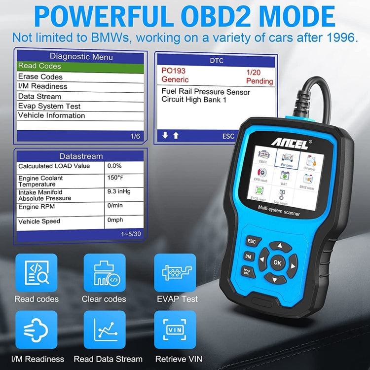 ANCEL BM700 For BMW Full System Diagnostic OBDII Tester Maintenance And Resetting Repair Tools