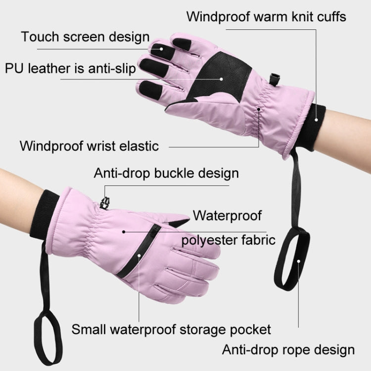 Winter Padded Ski Finger Gloves Outdoor Windproof Warm Sports Gloves