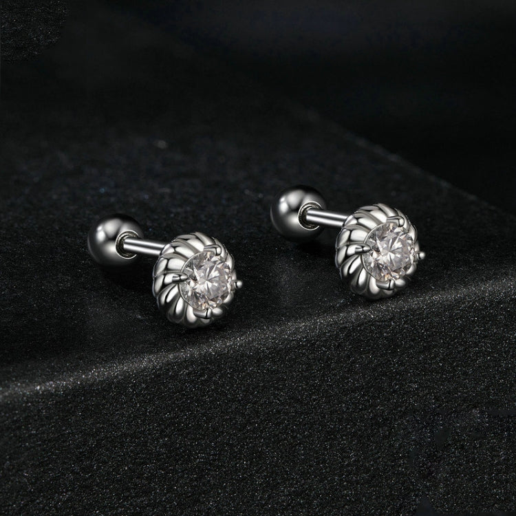 S925 Sterling Silver Threaded Round Moissanite Earrings My Store