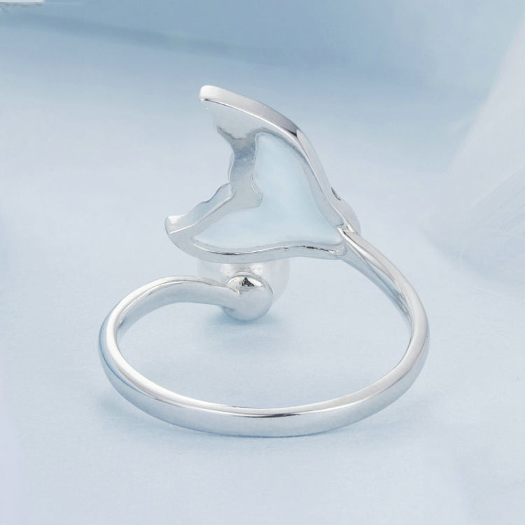 S925 Sterling Silver Ocean Style Fantasy Fishtail Open Adjustable Ring My Store