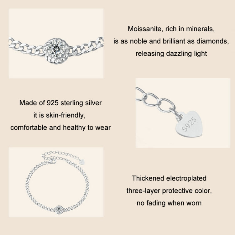 S925 Sterling Silver Electroplated Moissanite Bracelet My Store