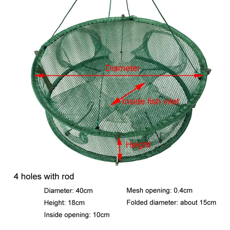 Automatic Folding Fish Net With Support Rod Fishing Cage Lobster Net Fishing Gear