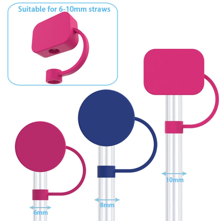 Silicone Straw Cap 6-10mm Mark Cup Straws Dust Cover