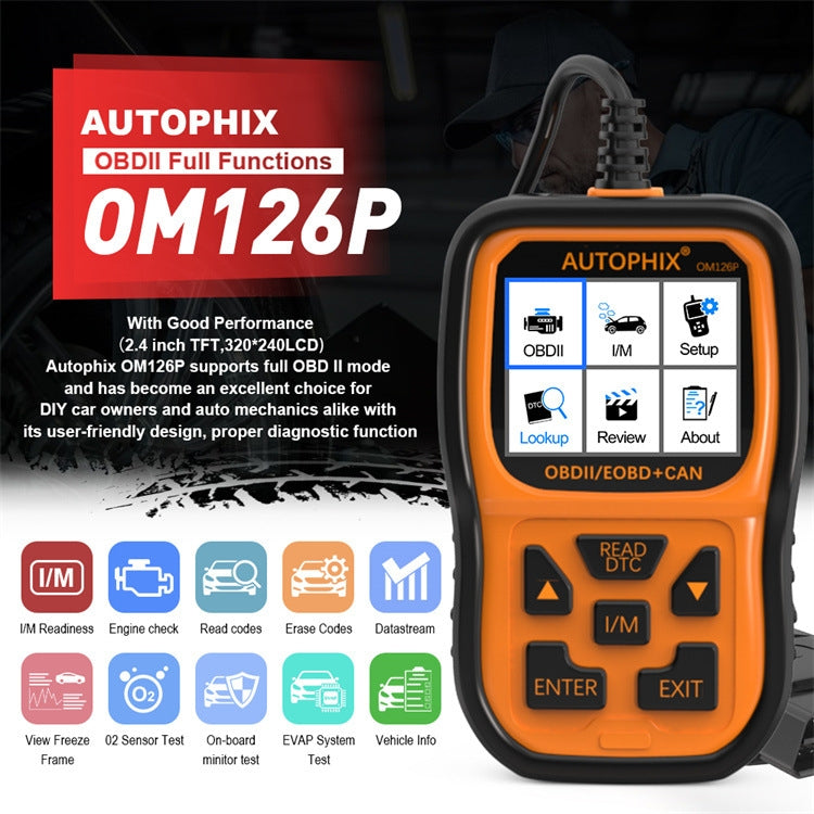 AUTOPHIX OM126P OBD2 Automotive Scanner Car Engine Diagnosis Tool